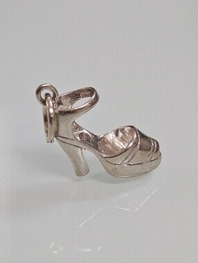 Shube 925 High Heel Shoe Steeling Silver Charm Pendant
